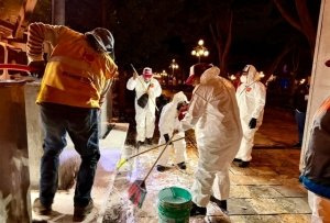 Realiza OOSL segunda intervención de limpieza en contenedores soterrados del Zócalo de Puebla