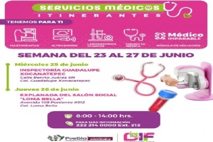 Extiende SMDIF cobertura de servicios médicos itinerantes en la capital poblana